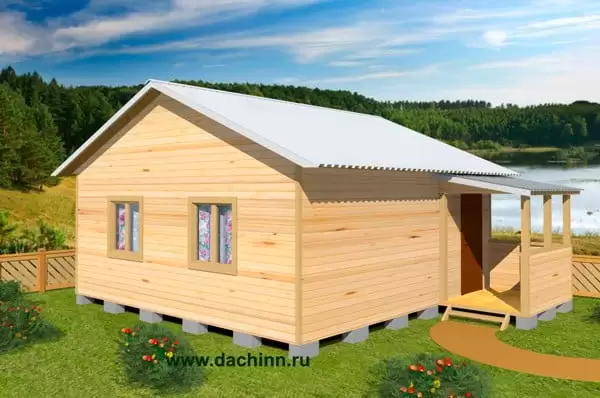 Каркасный дом с крыльцом №2