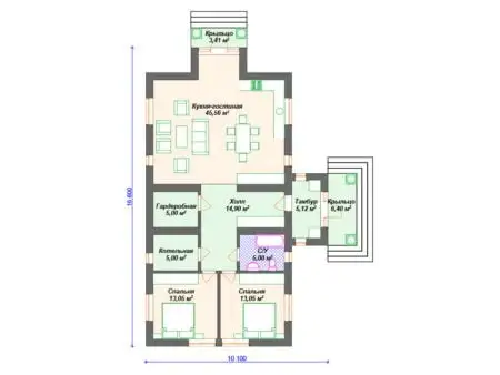 Проект дома К-208 (116.49 кв.м)