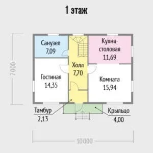 Проект дома из бруса Сарбай
