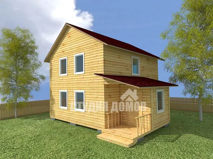 Дом из бруса №20 6x8 м