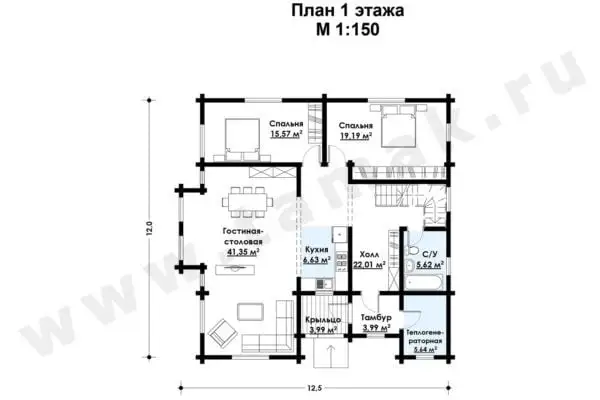 Дом из клееного бруса БД-80-1-188