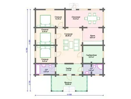 Проект дома ДС-090 (129.92 кв.м)