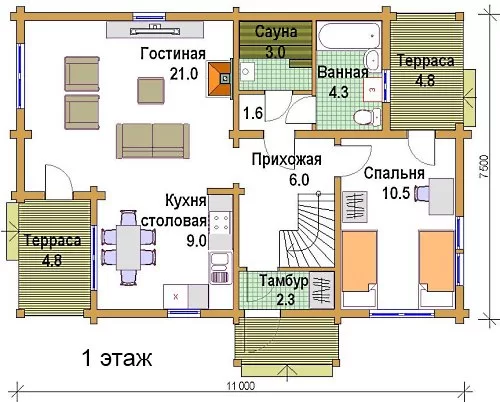 Дом ПБ 106,6 кв.м.