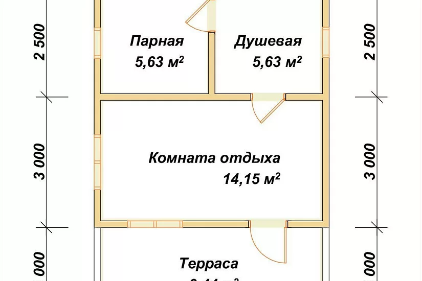 Баня 5х5 из бруса