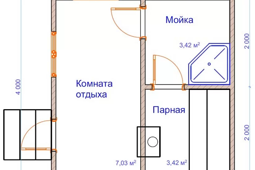Баня из бруса №2