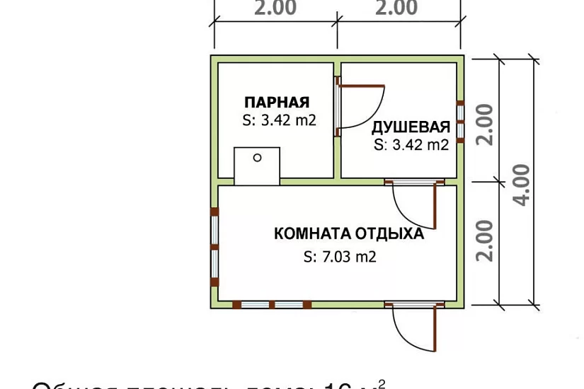 Баня 4х4 К1П2