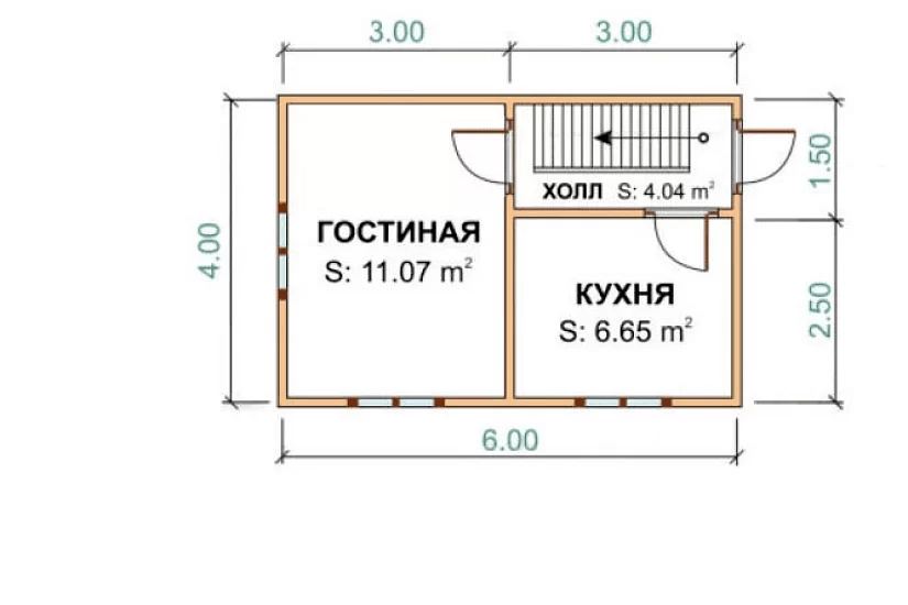 Дом из бруса 4х6 к1п5