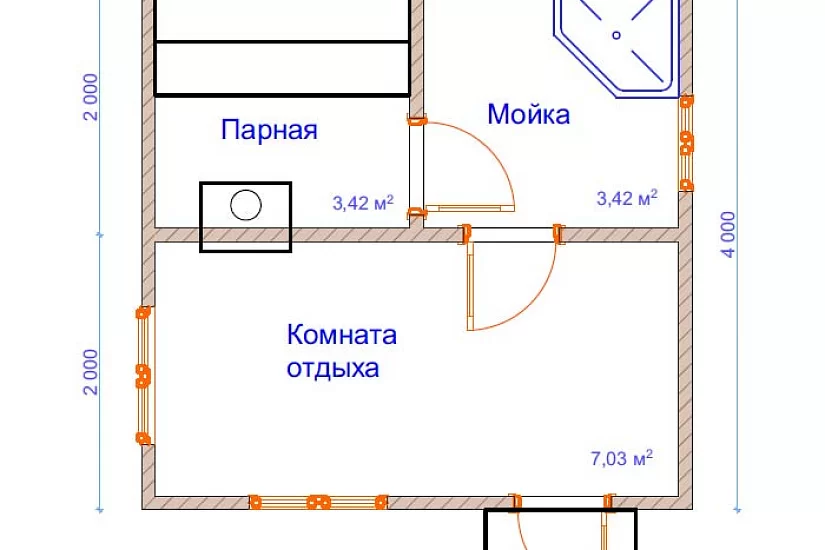 Баня из бруса №3