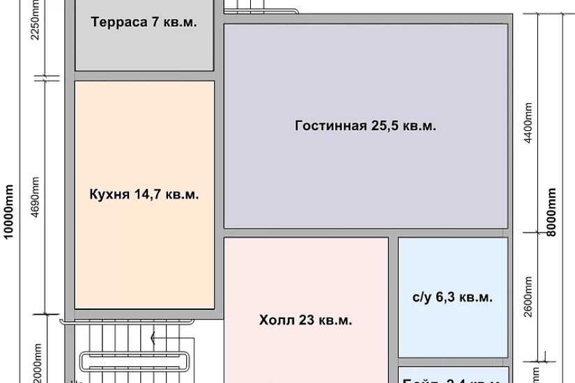 Каркасный дом 8х9 К2П14