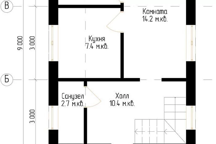 Дачный дом №10 6x9 м