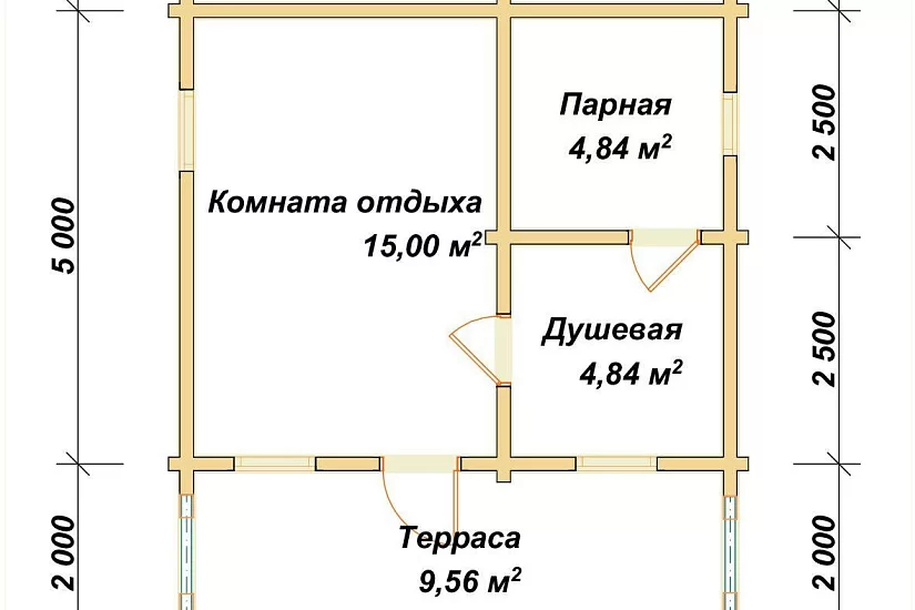 Баня 6х7 из бруса