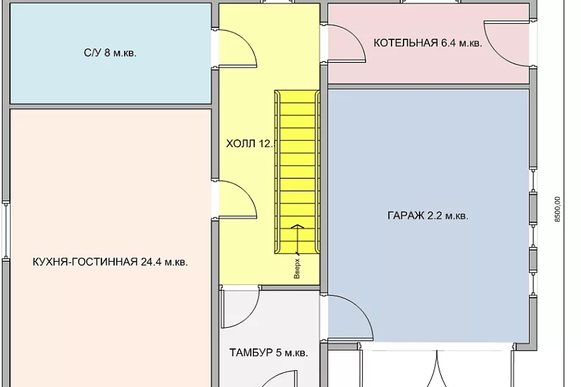 Каркасный дом с гаражем 10,6х8