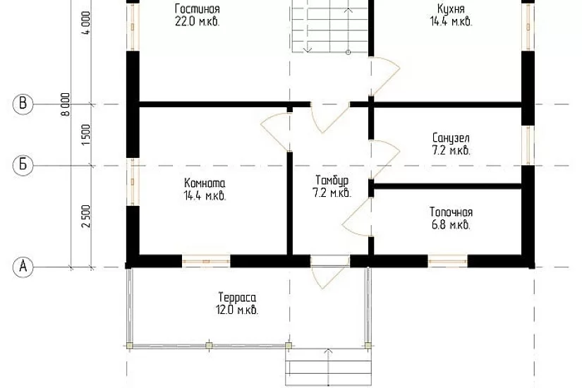 Жилой дом из бруса №5 10x10 м