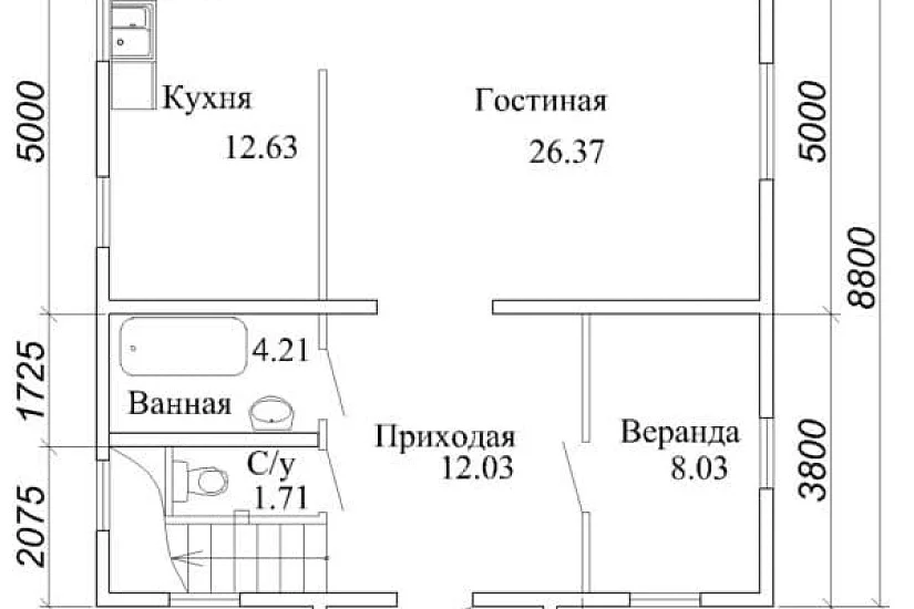 Проект дома из бруса Камелик