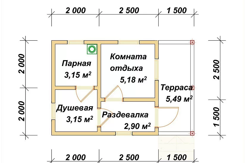 Баня 4х4 из бруса
