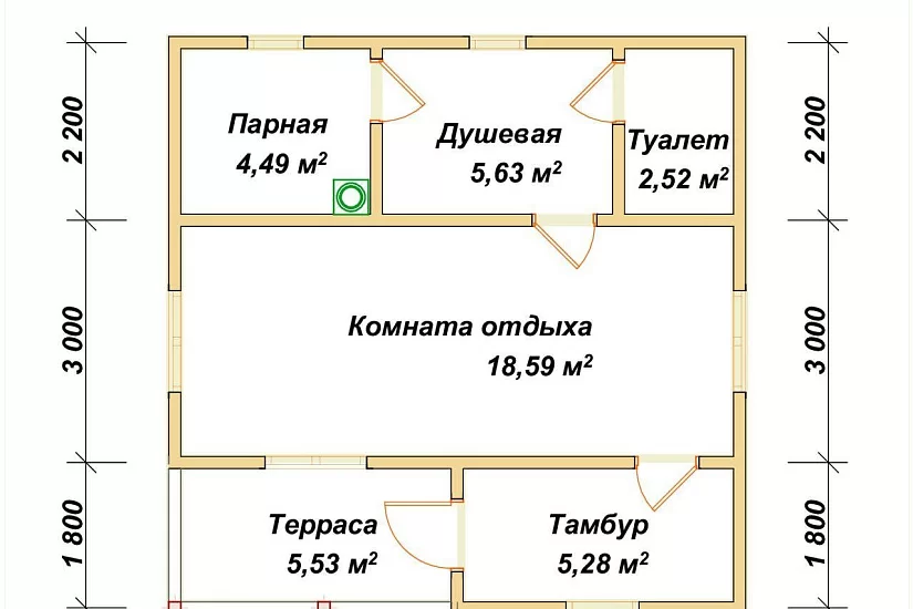 Баня 7х7 из бруса