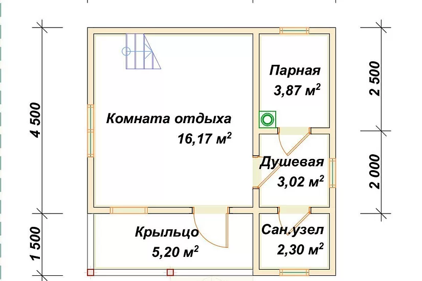 Баня 6х6 из бруса