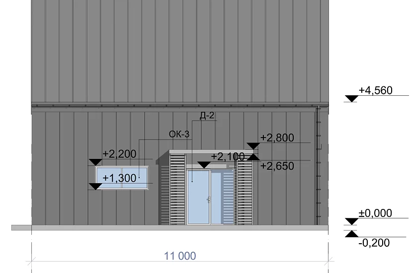 Дом-каркас150мм-11000х8000мм-1,5этажа-АР