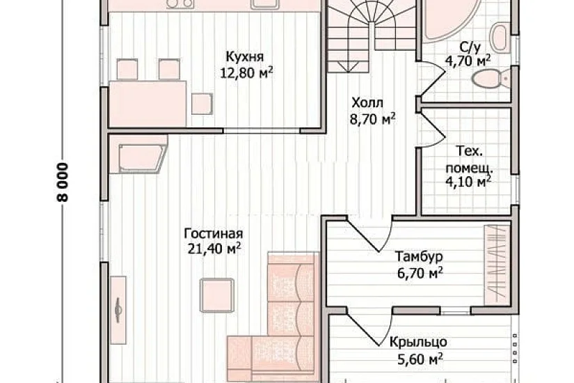 Дом из профилированного бруса ПБ-113а