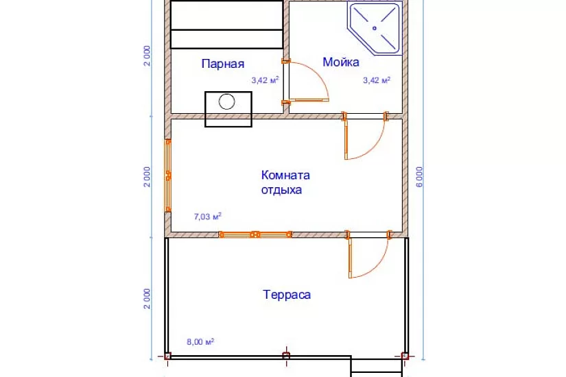 Баня из бруса №7