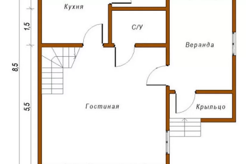 Дом 8,5х8,5 К2П11