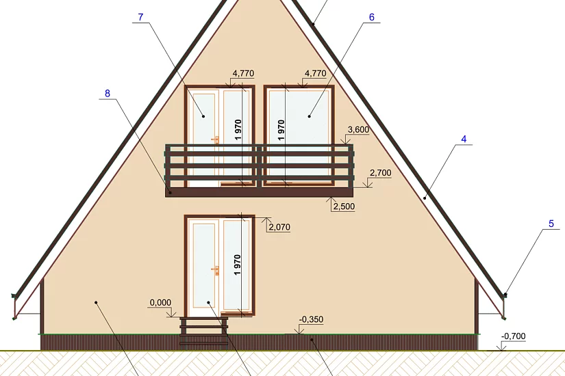 Дом-каркас-9000х6000мм-2 эт.-АР