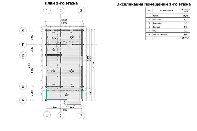 Баня-проф.брус-160х135-1эт-5200х10400мм-АР