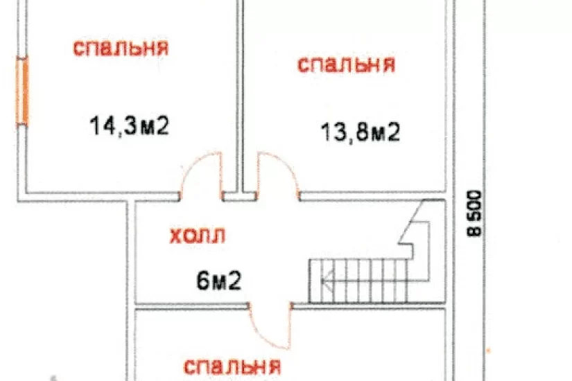 Дом из бруса 8,5 * 8 К2 П17