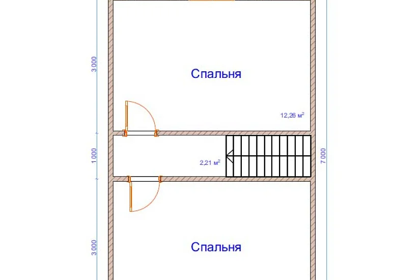 Дом из бруса №22 8x7 м