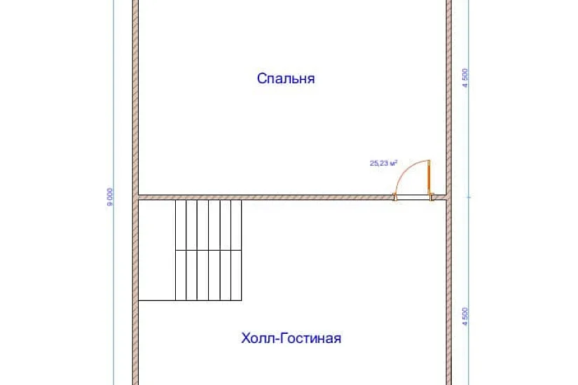 Дом из бруса №28 9x8 м