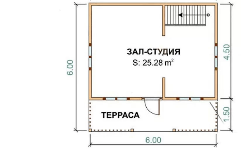 Дом из бруса 6х6 к1п7