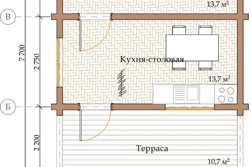 ПРОЕКТ Д-1 ДОМ ИЗ ОЦИЛИНДРОВАННОГО БРЕВНА