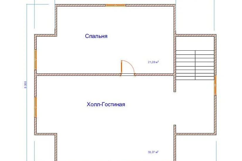 Дом из бруса №29 9x8 м