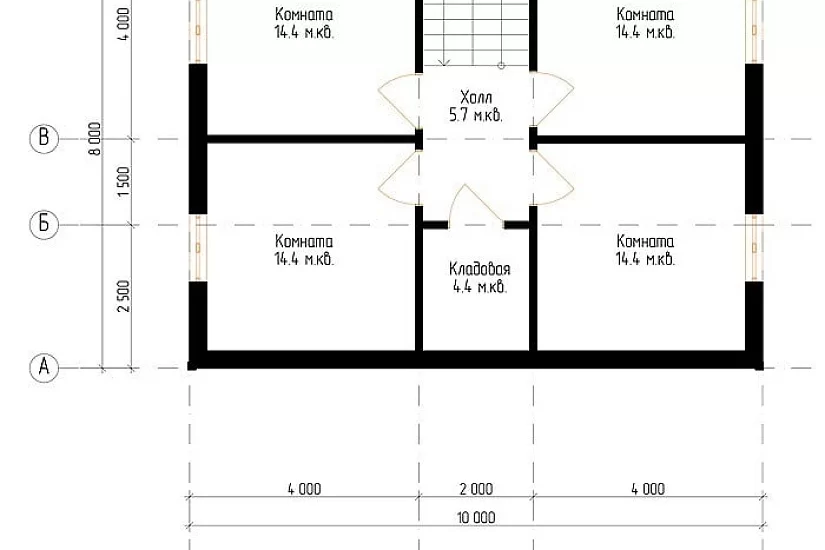 Жилой дом из бруса №5 10x10 м