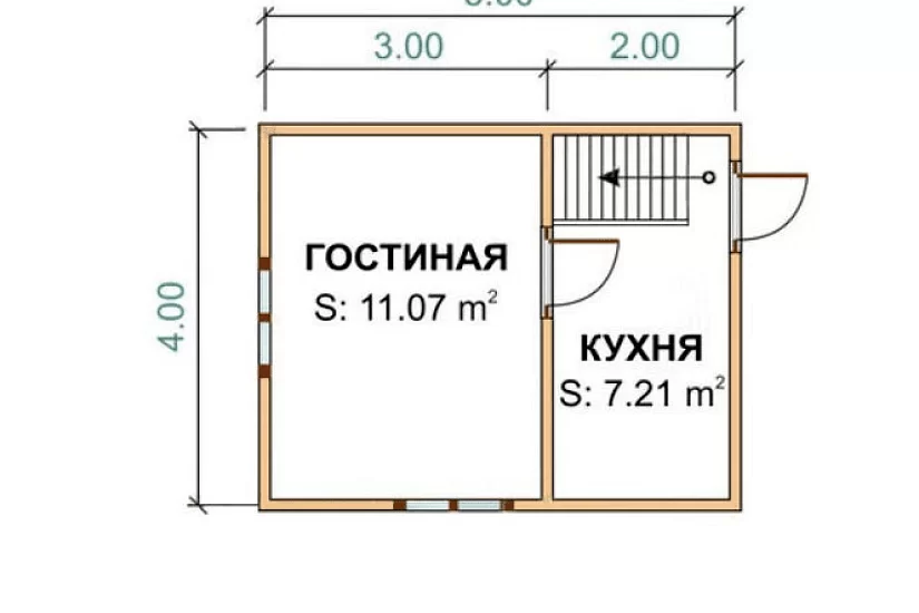 Дом из бруса 4х5 к1п2
