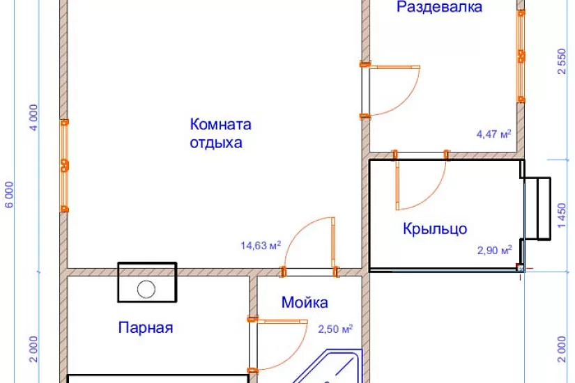 Баня из бруса №14