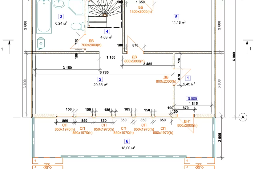 Дом-каркас-9000х6000мм-2 эт.-АР
