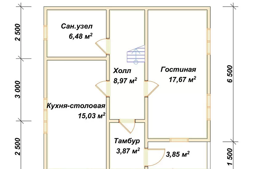 Дом из профилированного бруса 8х8