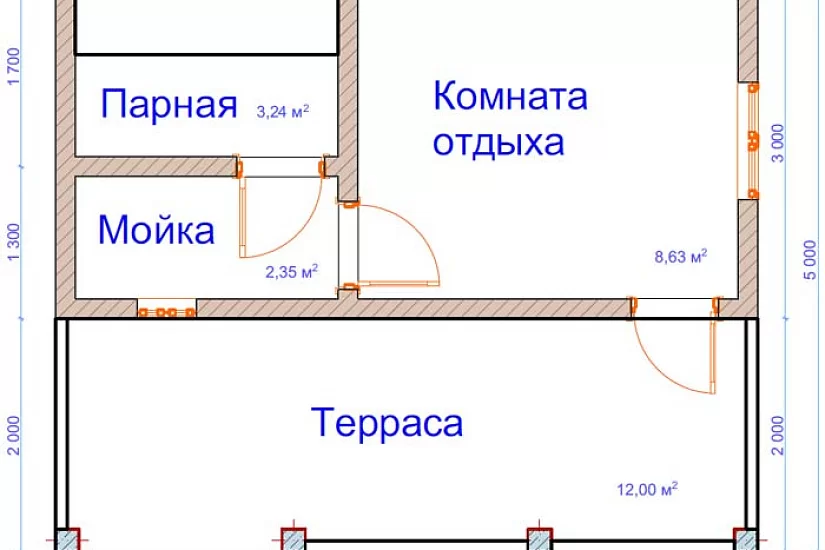 Баня из бруса №12