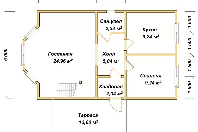 Дом из профилированного бруса 6х9