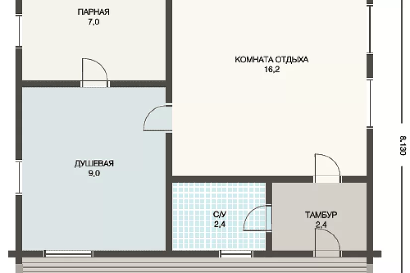 Баня ПБ - 53,4 кв.м