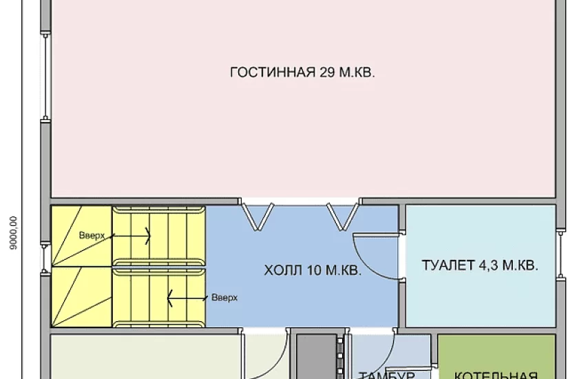 Каркасный дом 9х8 в полтора этажа